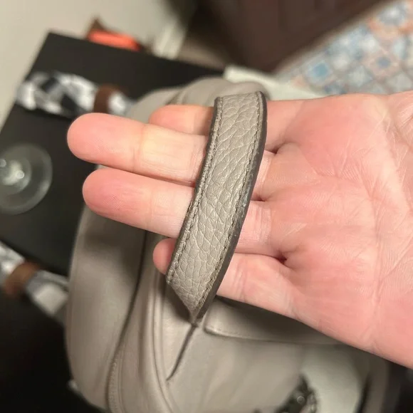 MICHAEL KORS Abbey Medium Grey Studded Pebbled Leather Backpack - Picture 6 of 16